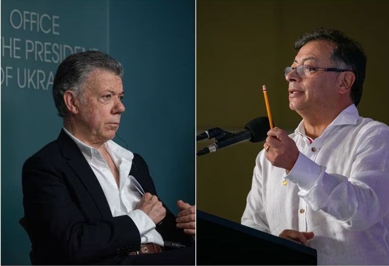 Sigue la pelea entre el presidente Petro y Juan Manuel Santos