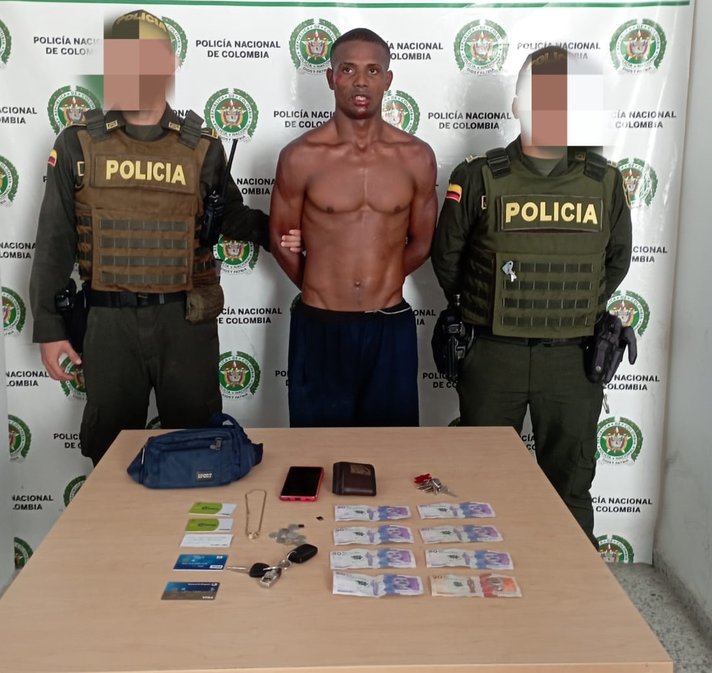 Policías no lo dejaron disfrutar del robo