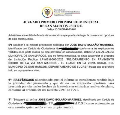 Suspenden trámite licitatorio por método de pago directo, anticipo sería usado para politiquería
