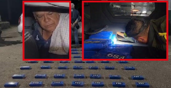 Llevaba la droga camuflada en  los asientos traseros del  carro