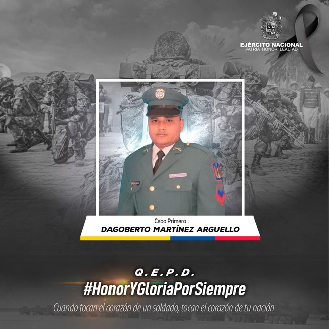 Falleció soldado tras ataque terrorista en Tierralta