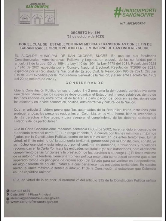 Sanonofrinos exigen explicación ante emisiones de decretos