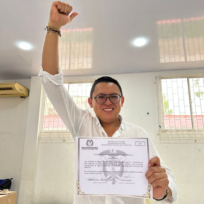 Con esta credencial asumo el compromiso de ser un alcalde para todos: Andrés Aldana