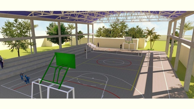 Alcaldesa adjudicó obra de polideportivo