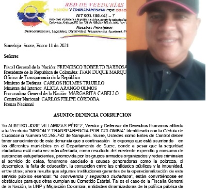 Villamizar dice que Fiscalía tomó represalias contra él