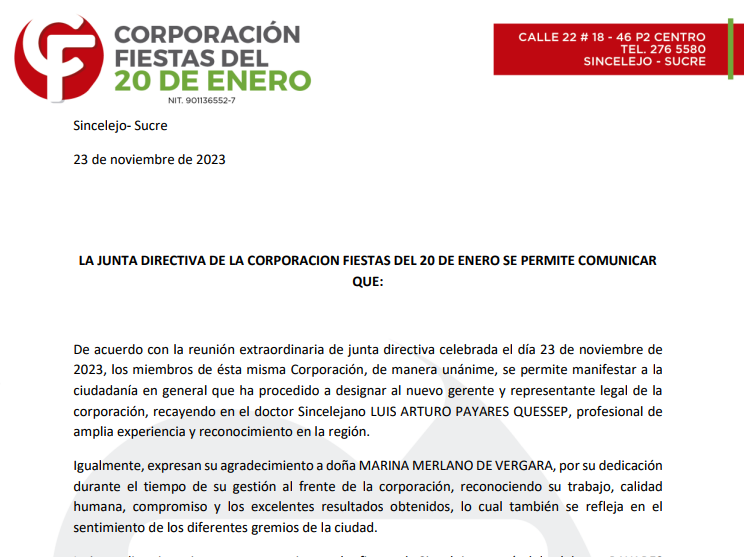 Luis Payares, designado gerente de las Fiestas del 20 de Enero