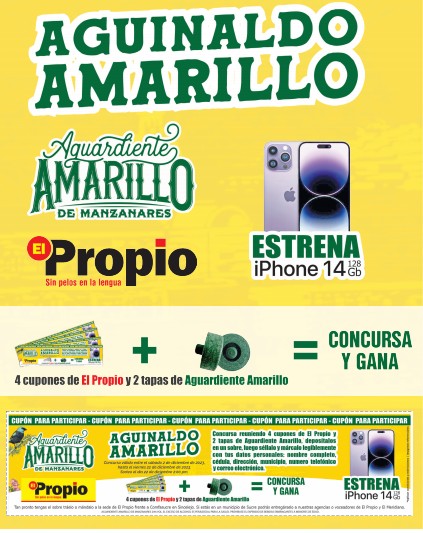 Gana un Iphone con El Propio y Aguardiente Amarillo de Manzanares