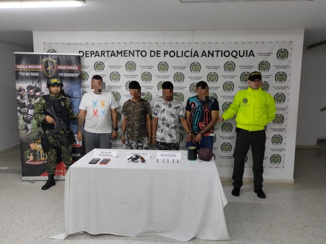 En Caucasia, Antioquia, Ejército Nacional frustró un secuestro y capturó a 4 presuntos integrantes del Clan del Golfo