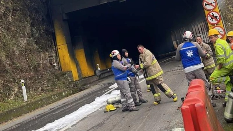 Así quedó  la entrada del túnel de la vía al Llano