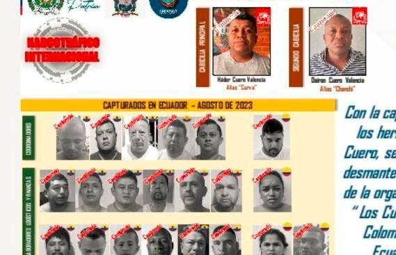 Hermanos Cuero Valencia fueron capturados por autoridades colombianas y ecuatorianas