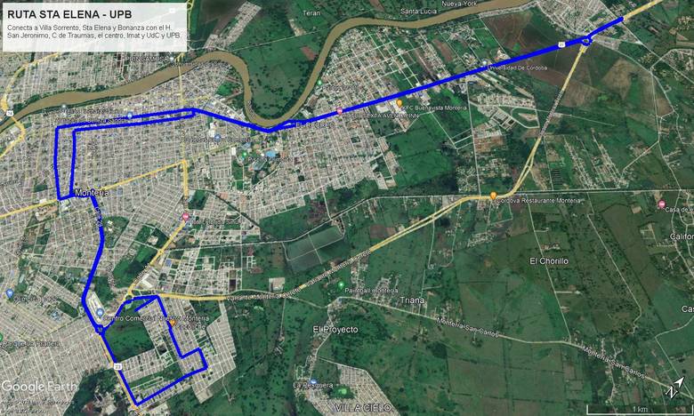 Inició la operación de la ruta Santa Elena - UPB, en Montería
