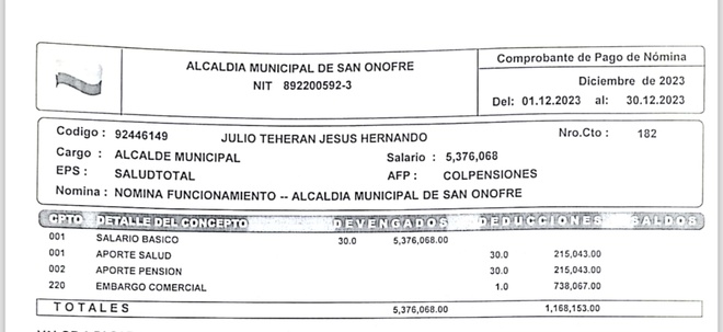 ¿Y el exalcalde Julio por qué y se dejó embargar?