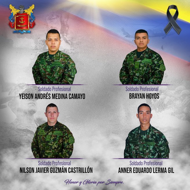 Cuatro militares muertos en combate