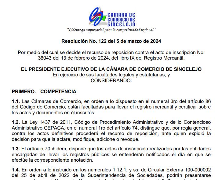 Cámara de Comercio confirmó la legalidad de la reforma de estatutos