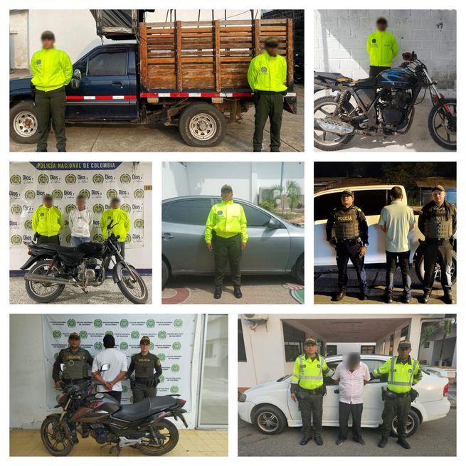 Las autoridades lograron recuperar vehículos hurtados y capturar a tres personas
