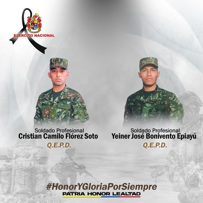 Dos soldados perdieron la vida en combate con disidencias de las Farc