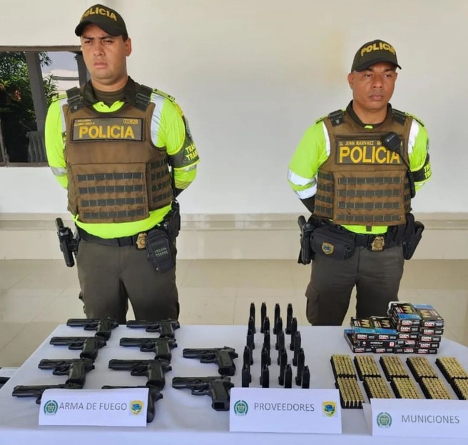 Las pistolas y municiones iban para Sincelejo