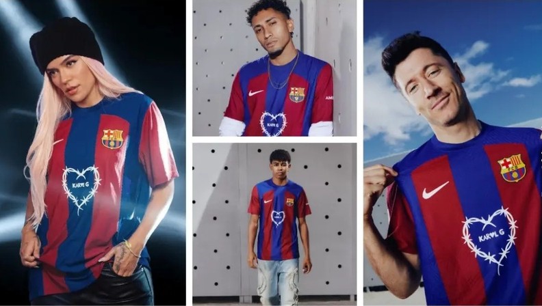 Se lanzó la camiseta de Karol G y F.C. Barcelona