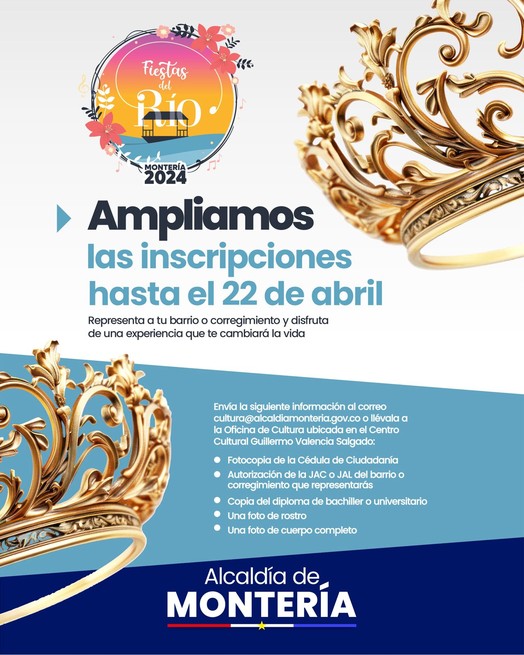 Las inscripciones para el Reinado del Río 2024 están abiertas hasta el 22 de abril