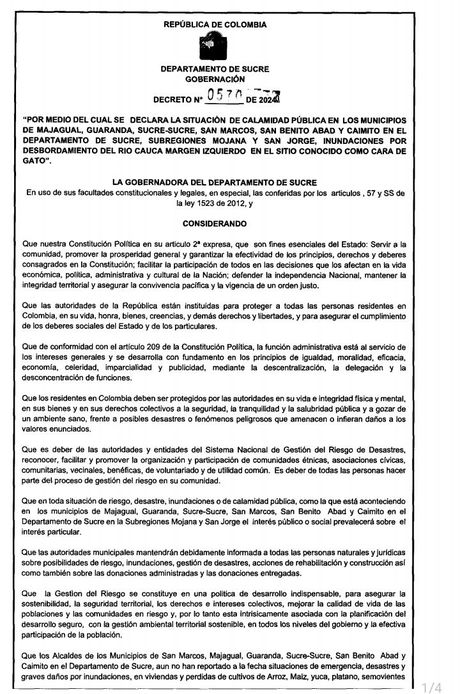 Decretan calamidad pública