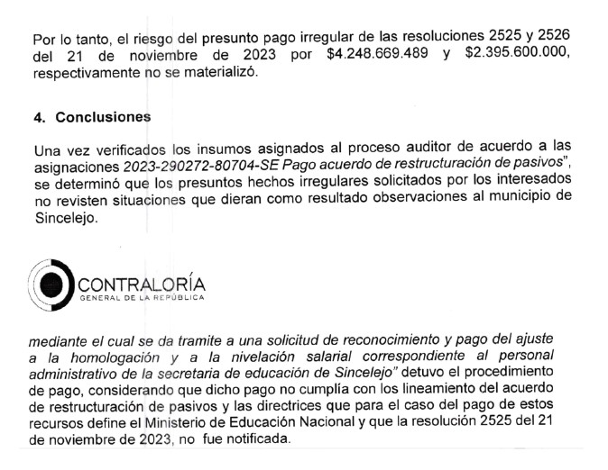 Millonarias acreencias no fueron pagadas