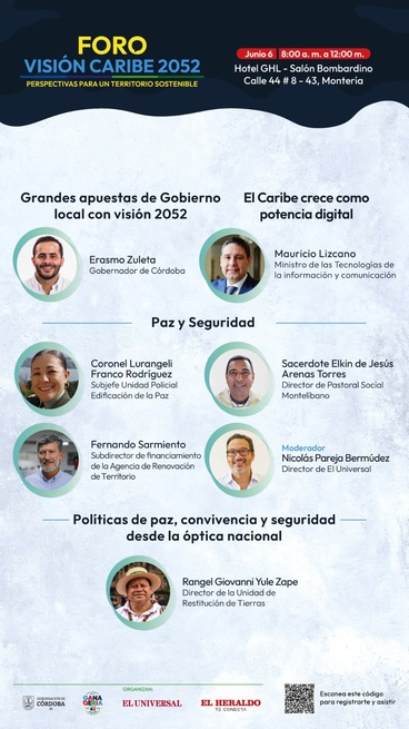 Esta es la nómina de invitados al Foro Visión Caribe 2025 que abre mañana la 62 Feria Nacional de la Ganadería