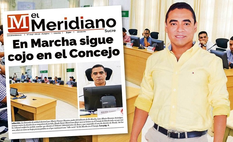 Tribunal anuló la elección del concejal Haudy Monterrosa