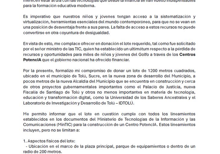 Empresario Emiro Arrázola donará lote para el Centro IA