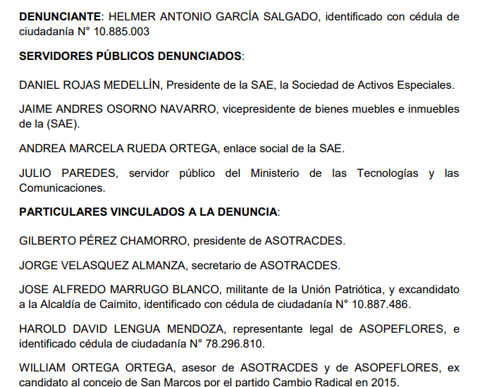 Piden a la Procuraduría investigar los presuntos 'pecados' en El Paraíso