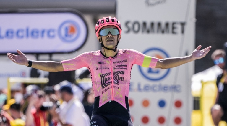 Carapaz ganó y Gaviria se retiró