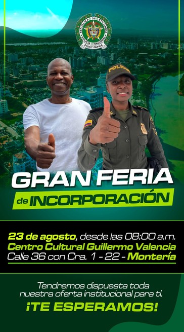 Policía invita a la 'Gran Feria de Incorporación'