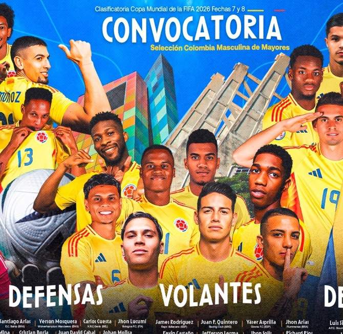 Convocados de la Selección Colombia para los partidos contra Perú y Argentina