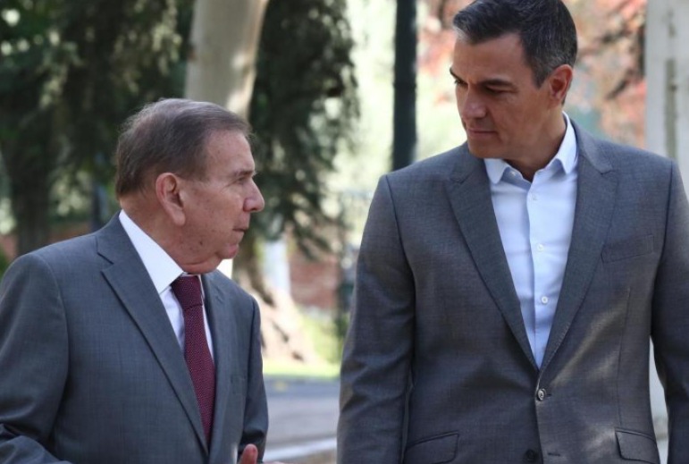 Edmundo González se encuentra con el presidente de España, Pedro Sánchez, tras recibir asilo político