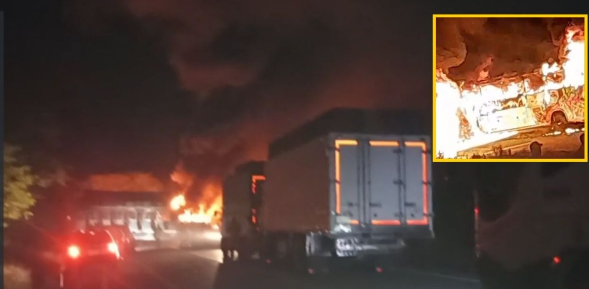 Hombres armados incendiaron un bus intermunicipal