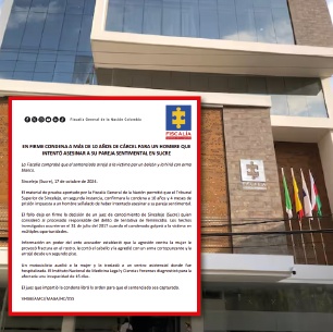 Confirman condena a hombre que intentó matar a su mujer en Sincelejo hace 7 años
