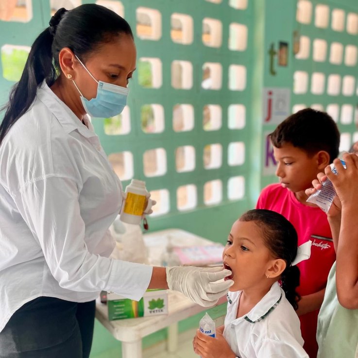En San Pedro desparasitaron a niños