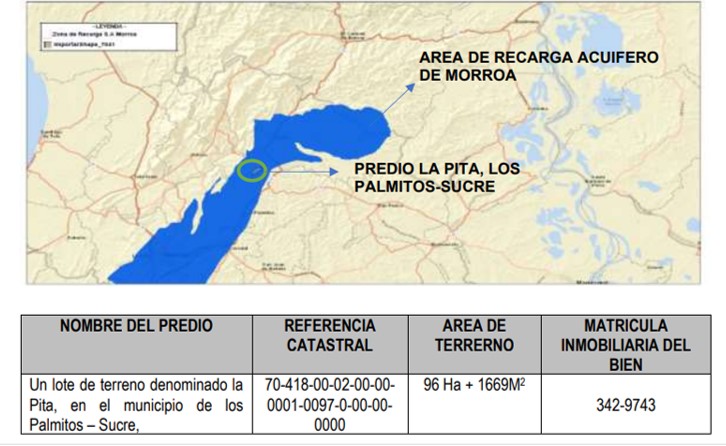 Lote en zona de recarga, bien de interés público