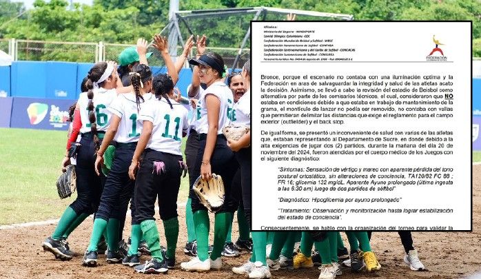Jugadoras de Sucre tenían vértigo y mareo: Federación de Sóftbol