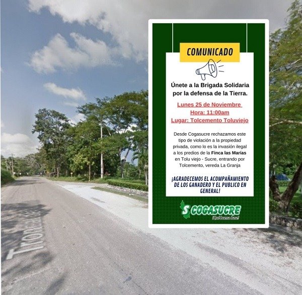 Brigada en rechazo por invasión de finca en Toluviejo