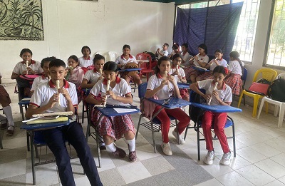 Con el proyecto 'Ciudad de Esperanza', Sincelejo celebra la Navidad por primera vez con flauta dulce