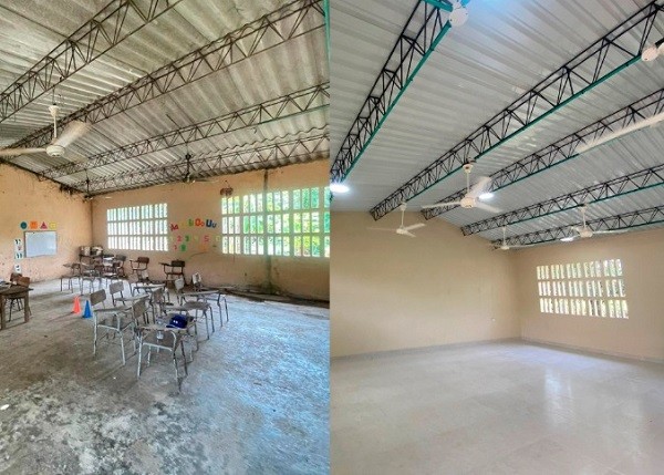 En Guaranda siguen remodelando aulas de clases