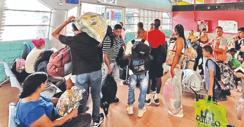 La mayoría de  viajeros van rumbo al sur