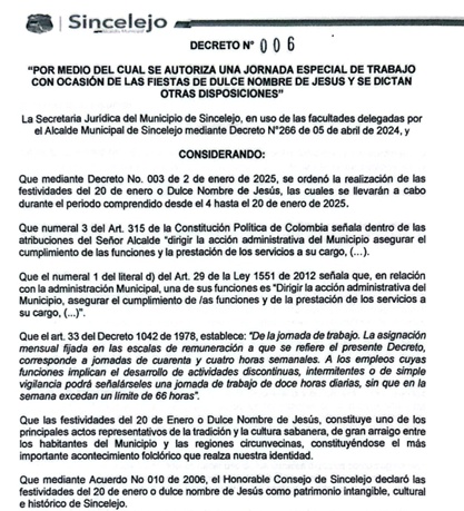 El 20 de enero, declarado día cívico en Sincelejo