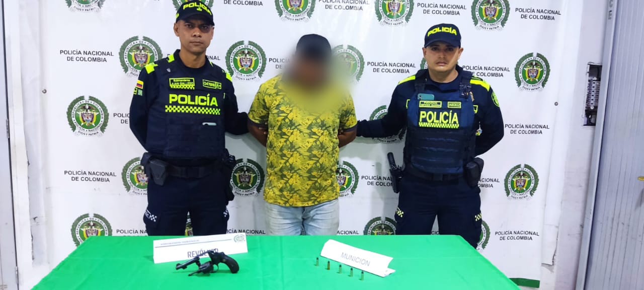 Captura por porte ilegal de arma de fuego en el sur de Montería