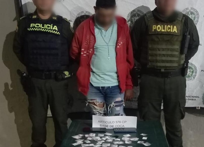 Cayó con 45 gramos  de base de coca