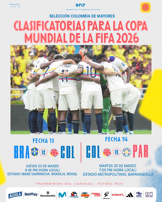 Confirmada la primera doble fecha de eliminatorias al mundial