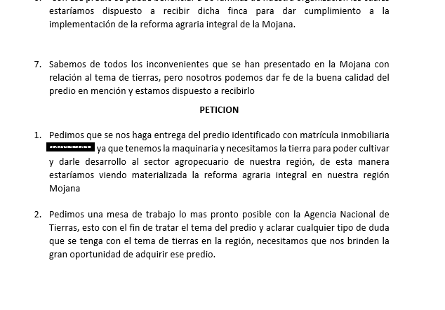 Tenemos la maquinaria, pero ahora necesitamos la tierra: Mercado