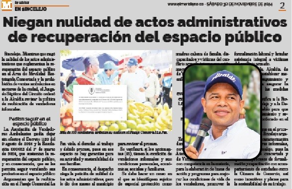 Alcalde aclaró que fallo sobre espacios para ventas informales no está en firme