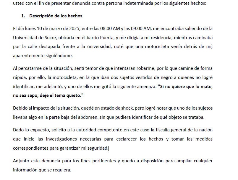 Estudiante de Unisucre denunció intimidaciones