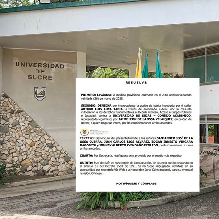 Juzgado levantó medida contra elección de rector y desestimó tutela